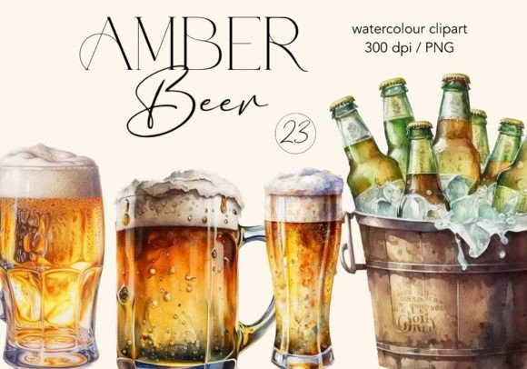 Download Amber Beer, Watercolor Clip Art  23 PNG - Watercolor clip art Collection