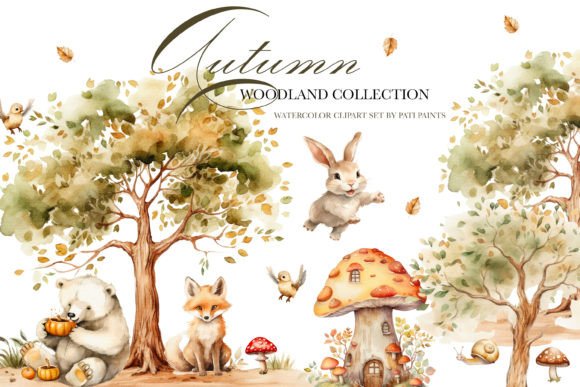 Download Autumn Woodland Animals Clipart Set - Woodland animals Collection