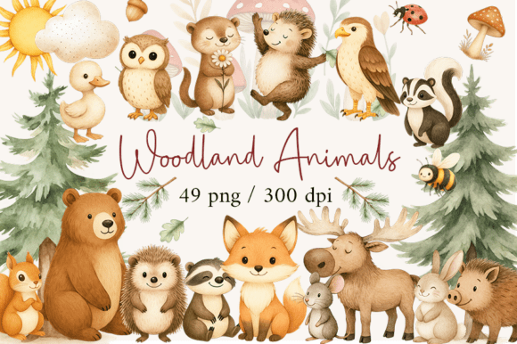 Download Woodland Animals Clipart, Baby Nursery, - Woodland animals Collection