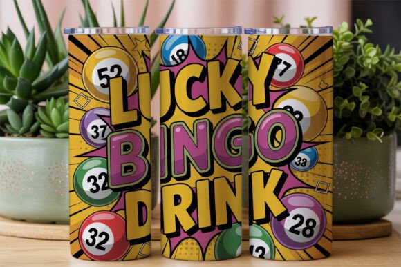Download Lucky Bingo Drink 20oz Tumbler Wrap - Bingo Collection