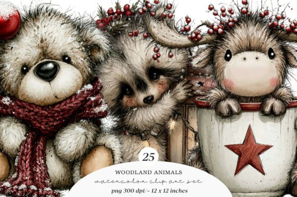 Download Christmas Woodland Animals Clipart - Woodland animals Collection