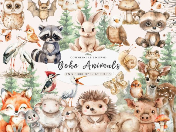 Download Boho Woodland Animals Clipart, Cute Wood - Woodland animals Collection