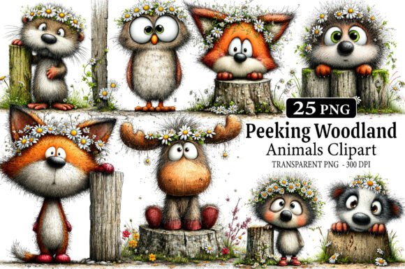 Download Peeking Woodland Animals PNG Clipart - Woodland animals Collection